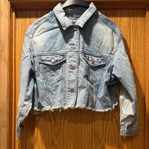 Wild Fable Light Blue Cropped Jean Jacket